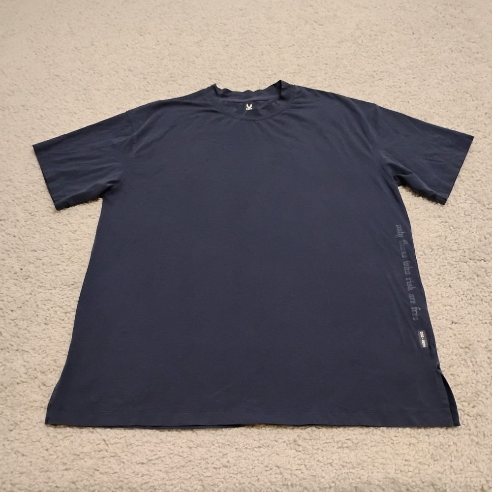 ASRV Shirt Mens M Blue Performance Athletic Short Sleeve Running Gym Outdoor